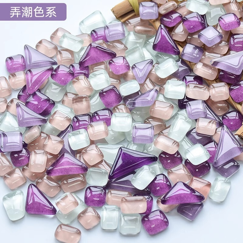 200克diy多元闪粉马赛克集合水晶自由石玻璃儿童手工材料颗粒|undefined