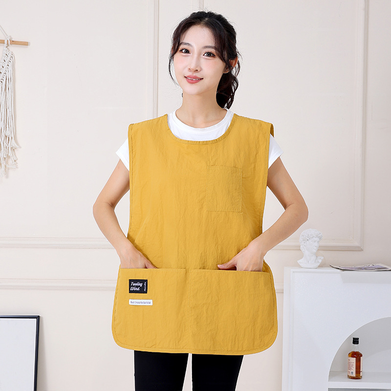 エプロン一枚一枚防水汚れ防止女性高颜値作業服韓国版キッチン馬甲logoスポット卸売り|undefined