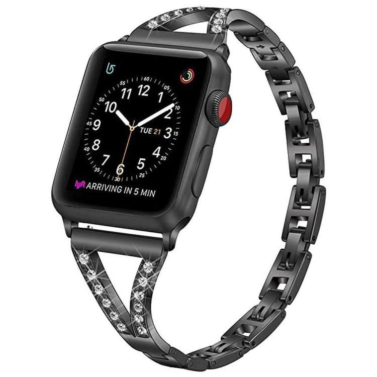 Correa de reloj de Apple con diamantes trenzados en herringbone para Apple Watch pulseras de acero inoxidable multimodelo