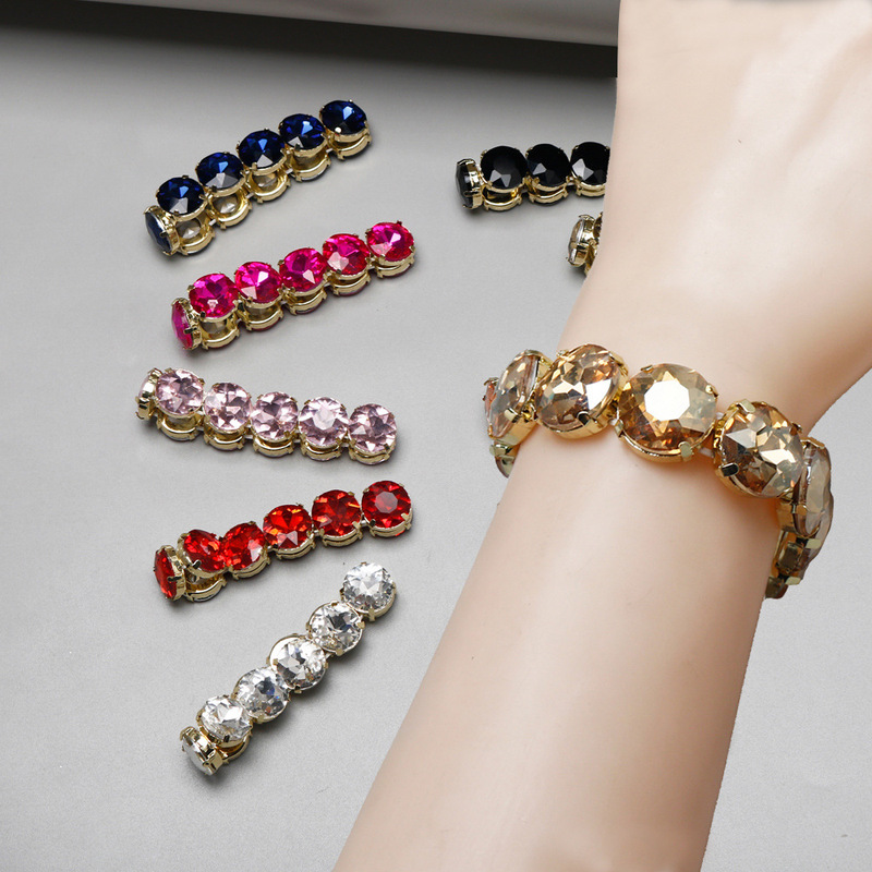 New Fashion Stretch Multicolor Gem Bracelet bracelet Trendy Hip Hop Round Crystal Elastic Bracelet