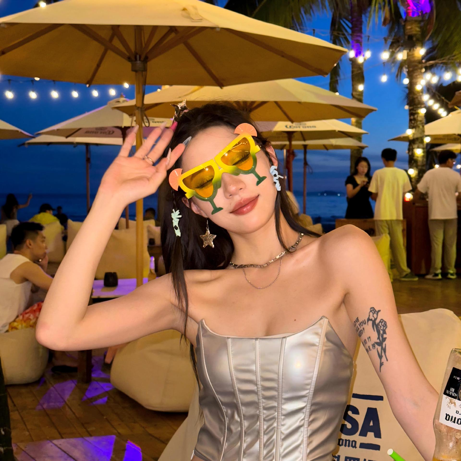 Gafas de Fiesta con Temática Hawaiana, ABS, Divertido, Decorativo, para Fiestas en la Playa y Festivales de Música