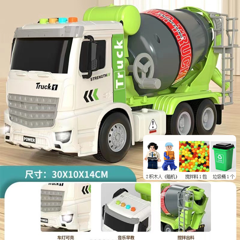 Mezclador de cemento de gran tamaño se puede descargar vehículo de ingeniería inercia aleación coche juguete para niños niño entrega de una sola pieza