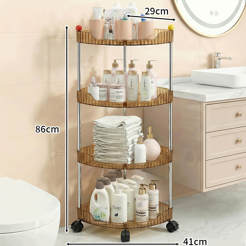 3601 amber yellow 4-tier rolling cart with tricolor ball