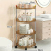 3601 amber yellow 4-tier rolling cart with tricolor ball