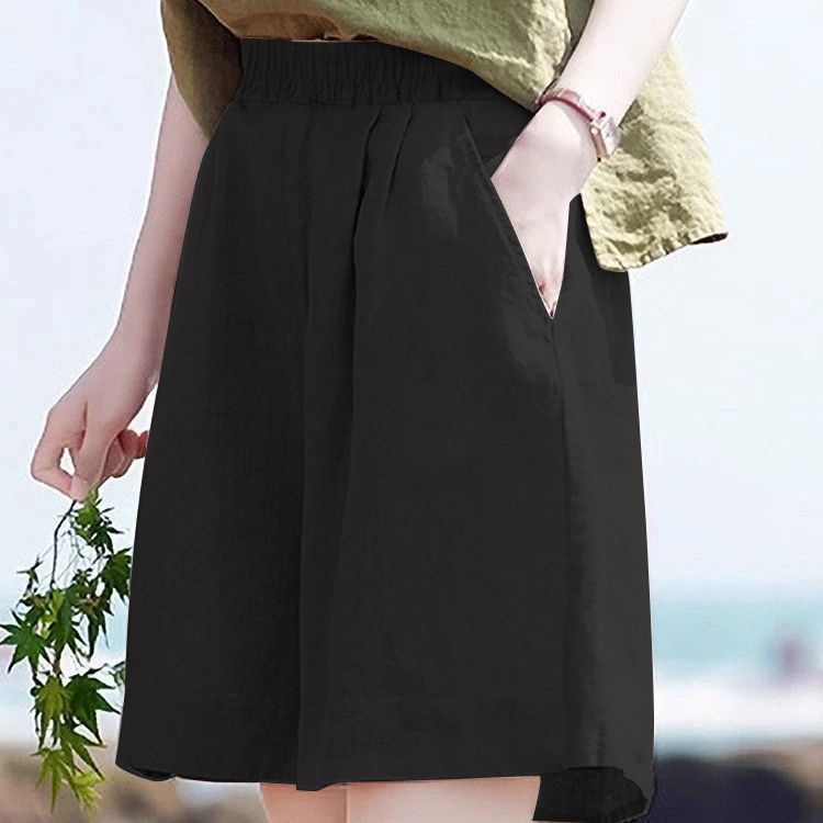 亚麻五分裤宽松文艺复古垂感阔休闲短裤棉麻女裤抖音厂家直发批发|undefined