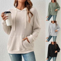 秋の新作クロスボーダーヨーロッパとアメリカの服アマゾンセーターTEMUフード付きピットカンガルーポケットスウェットシャツ