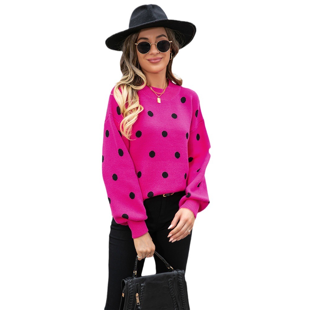 Suéter de punto con lunares de talla grande, novedad de primavera 2026, moda de comercio exterior europeo y americano, superventas transfronterizo en Amazon image 6