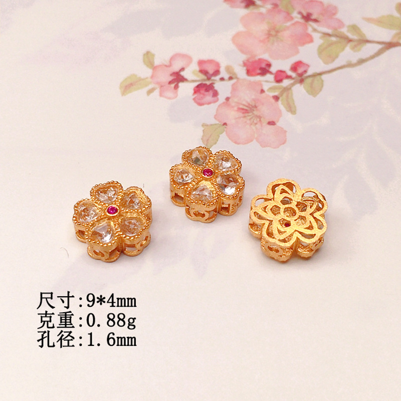 Natural White Crystal Accessories s925 Silver Gold Plated Bracelet Necklace Rope String Ornaments diy Handmade Bead Semi-finished Products