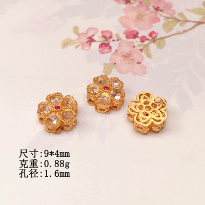 Natural White Crystal Accessories s925 Zərgərlik ara hissələri - five-petal-flower