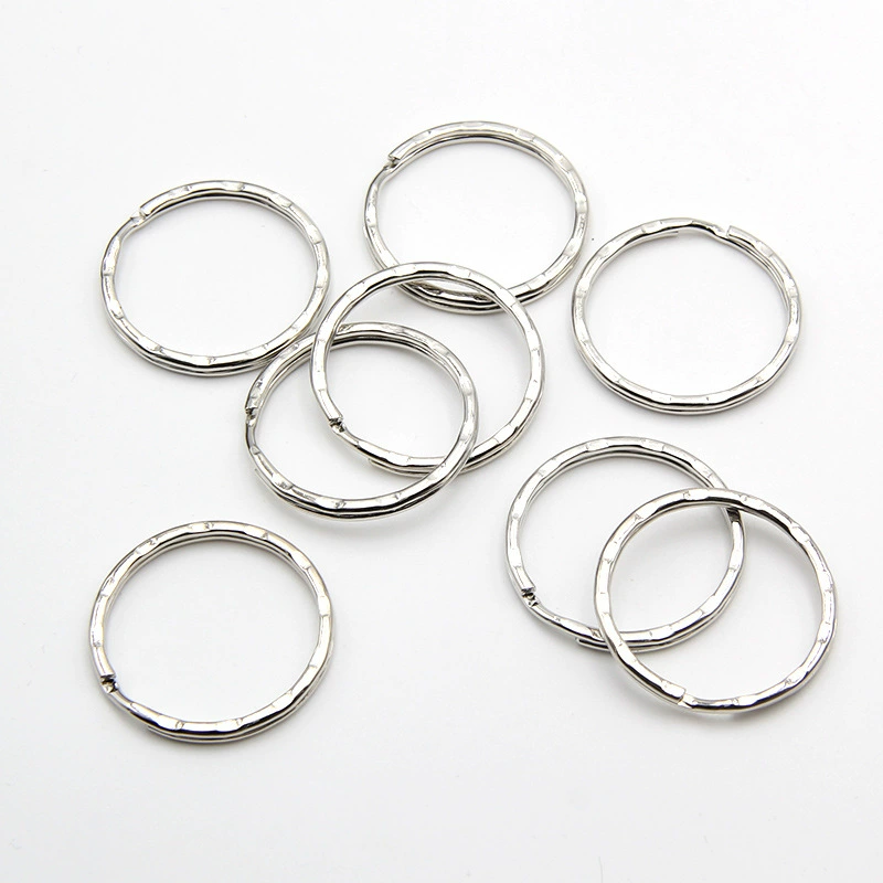 Металлическое кольцо для ключей оптом тисненое кольцо для ключей 25 мм кольцо для ключей круглое проволочное кольцо подвесная цепь двойное кольцо аксессуары для ключей