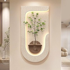 DIY水培緑植玄関装飾画新型クリーム風廊下通路掛け絵砂岩立体入戸壁画