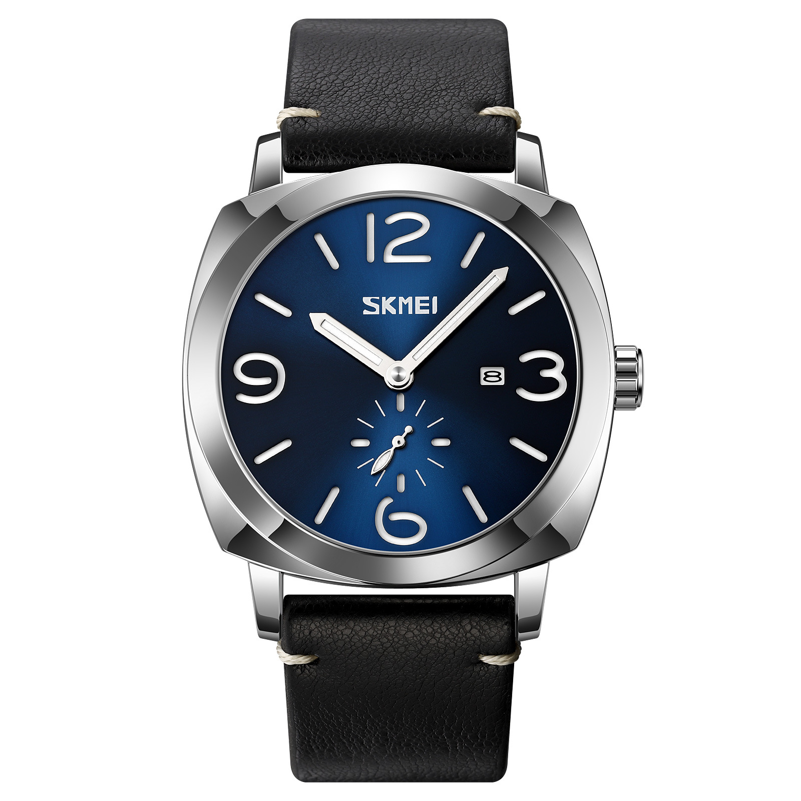 Momento de belleza masculina retro relojes de cuarzo cuadrado calendario nocturna relojes impermeables transfronterizos para fábrica al por mayor