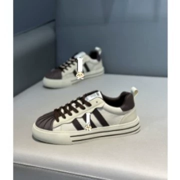 Модные мужские туфли, новые осенние низкие кеды из кожи, удобные повседневные, на мягкой подошве, стильные однотонные, в корейском стиле, с защитным носком (shell toe)