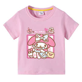 2023新款跨境童装韩版儿童夏装短袖T恤男孩女童宝宝半袖T恤上衣棉