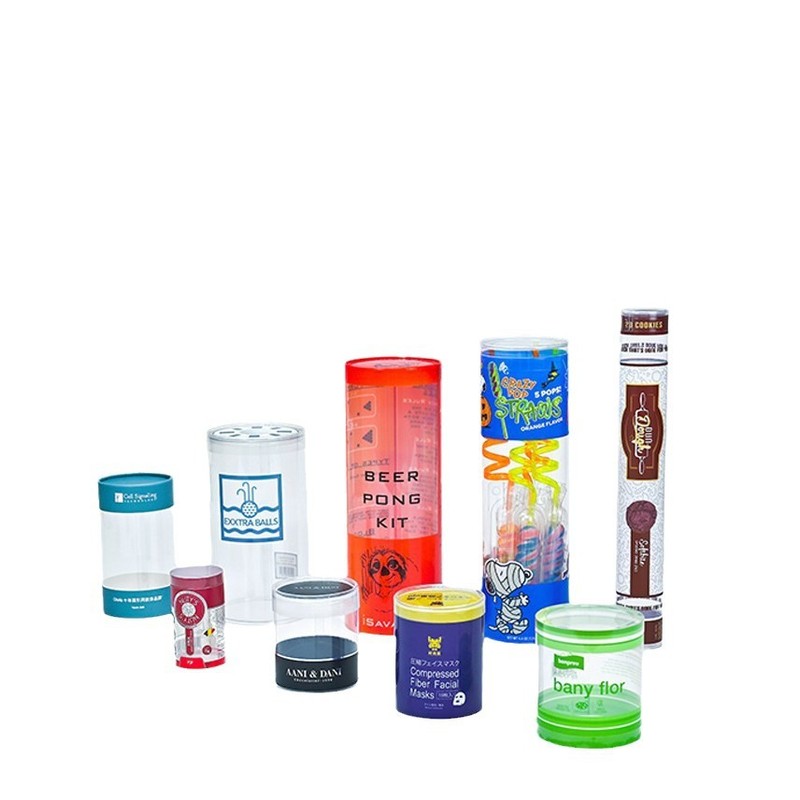 カスタムプラスチックpvc円筒タオル玩具透明pvcプラスチック円筒食品包装丸箱カールPET筒|undefined
