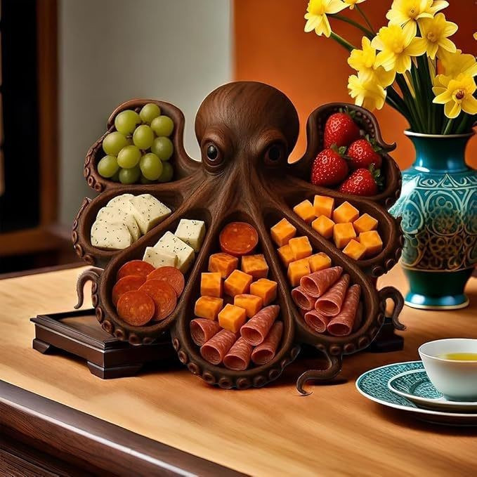 跨境新款Octopus Charcuterie Platter章鱼水果盘装饰品设计家居|undefined