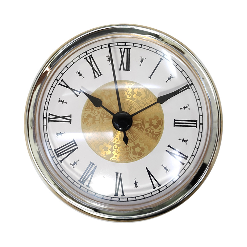 Amazon venta caliente reloj de cristal 80mm colmillos insertables artesanía con incrustaciones de reloj de cuarzo núcleo de reloj