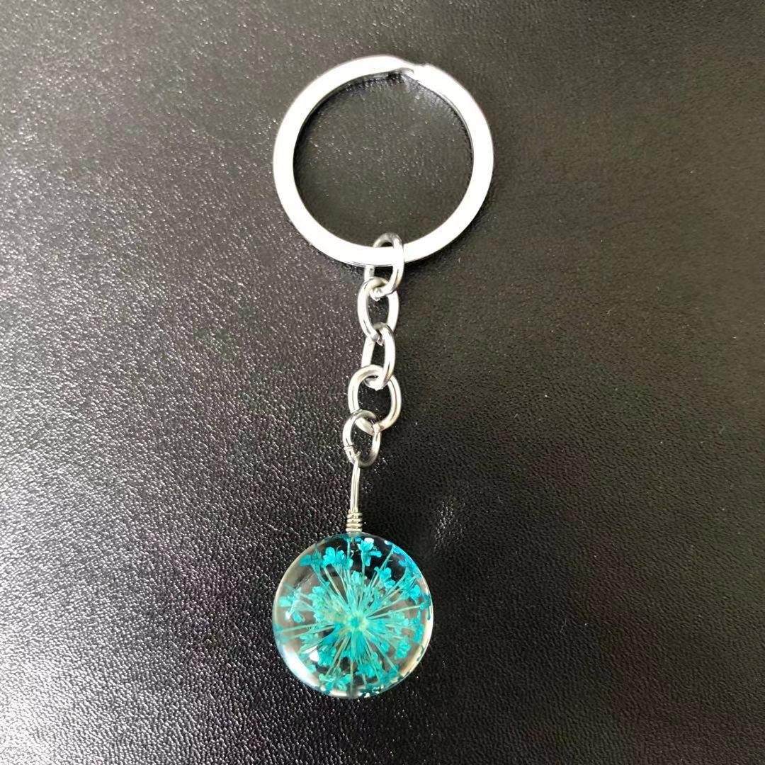 18g Weight Keychain Classification 1 Piece Quantity Holiday, Banquet, Daily Occasion Glass Material Floral Pattern Unisex Gender Pastoral Style Pastoral Floral Glass Unisex Keychain 7