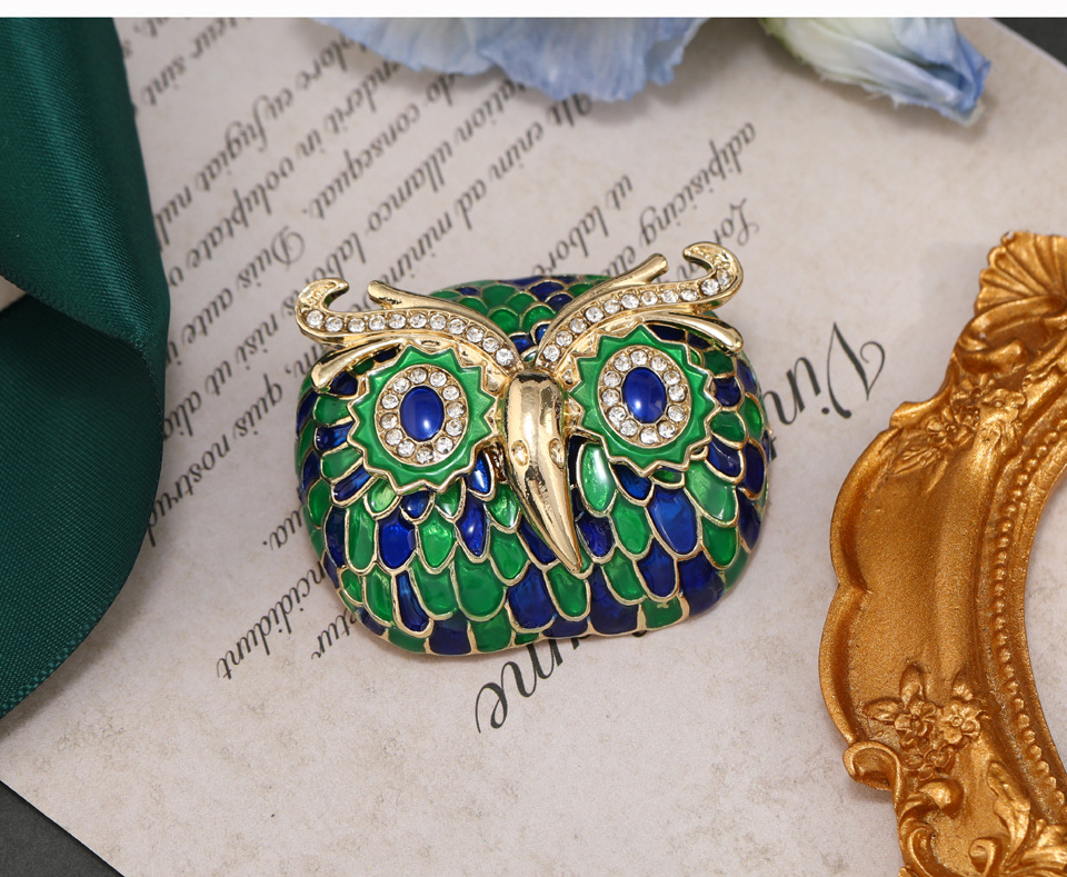 Retro Animal Alloy Enamel Inlay Rhinestones Unisex Brooches display picture 2