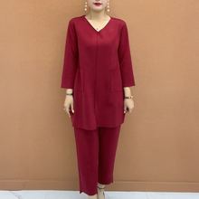 2025秋冬新款时尚气质减龄中老年妈妈两件套宽松休闲百搭纯色套装