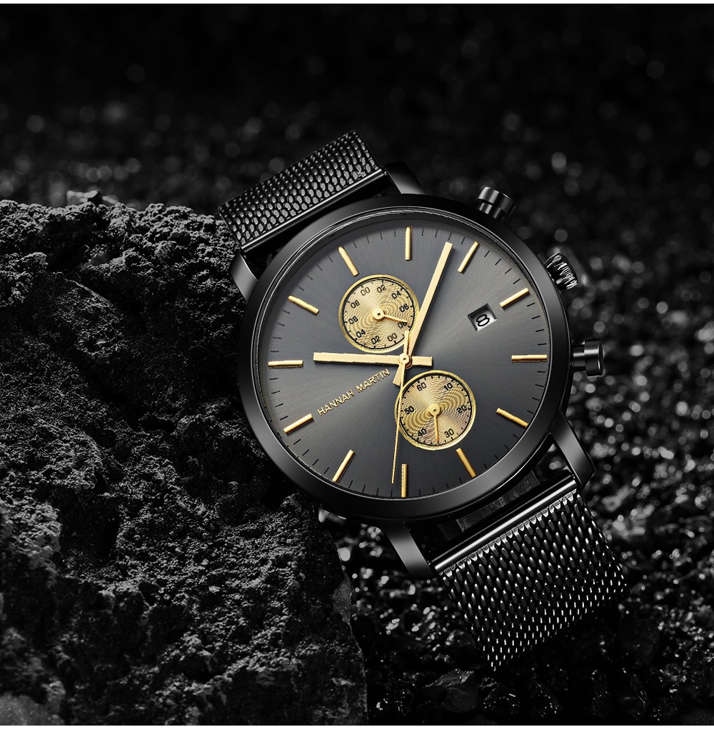 Hannah Martin Men's Quartz Watch Multi Functional Business Style_voghion.com