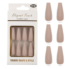 24片純色磨砂啞光長款芭蕾穿戴甲MATTE假指甲美甲甲片