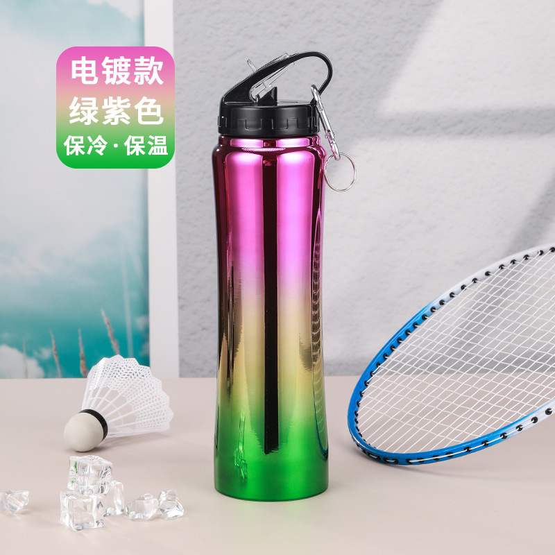 Transfronterizo nueva taza de paja de acero inoxidable portátil al aire libre portátil hervidor portátil taza pequeña cintura taza de vacío de gran capacidad