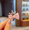 Small hairgrip with bow, cute bangs for princess, crab pin, Korean style