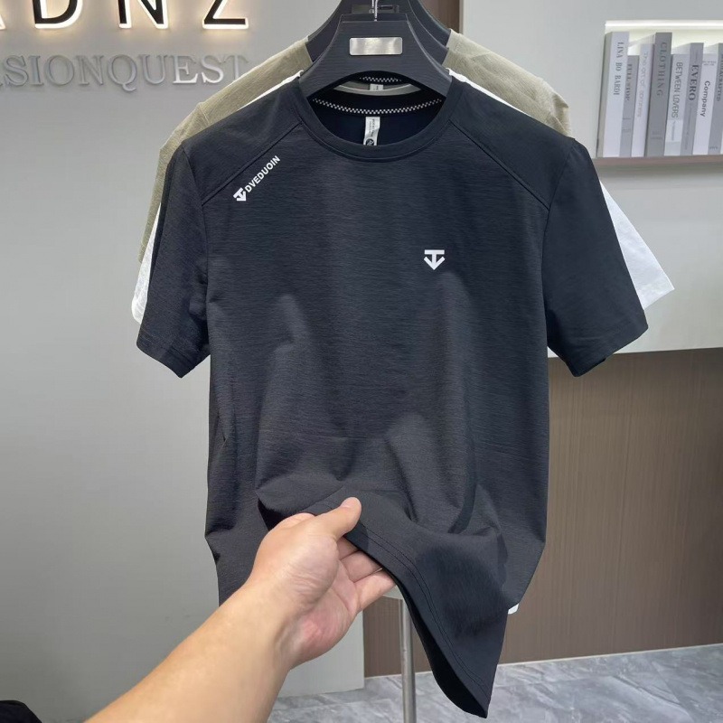 2025新款夏季男士运动经典舒适透气透气白色纯棉圆领短袖T恤