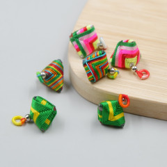 Purely handmade Dragon Boat Festival colorful rice dumplings strawberry peanut bell ball broom dustpan lotus canopy hanging ornaments pendant