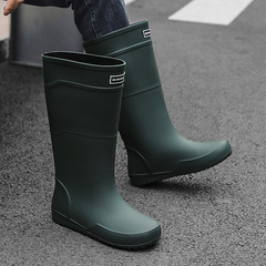 Cross-border fashion rain boots men's high boots Korean version versatile outdoor wear men's rain boots anti-slip kitchen rubber shoes waterproof car wash shoes 