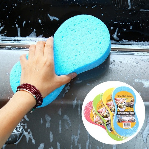Car wash compressed sponge 8-character large car-wiping absorbent sponge block high-density powerful decontamination cotton car supplies