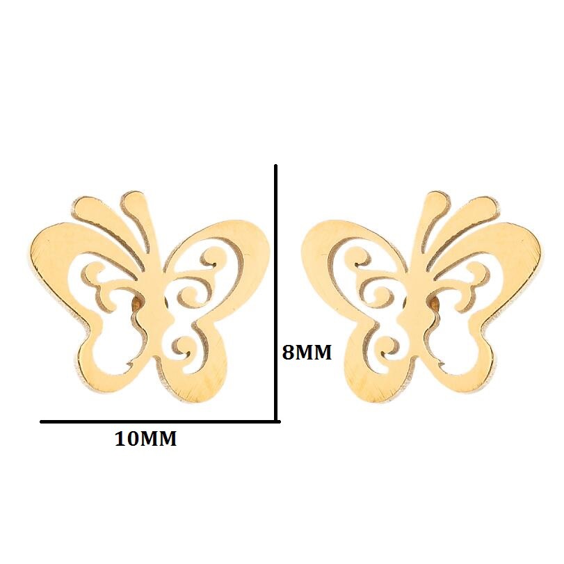 11g Weight PVD Coated Gold Plating Process 316 Stainless Steel Ear Needle Material PVD Coated 18K Gold Real Gold Plated Solid Color 304 Stainless Steel Simple Style Waterproof Non Tarnish Ear Studs