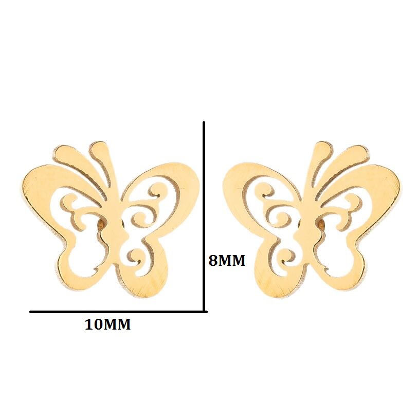 1 Pair Simple Style Solid Color Stainless Steel Plating Gold Plated Ear Studs display picture 1