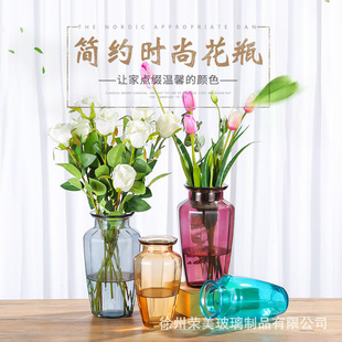 European Glass Vase Transparent Vase Modern Minimalist Home Living Room Vase Nordic Home Vase Ornaments