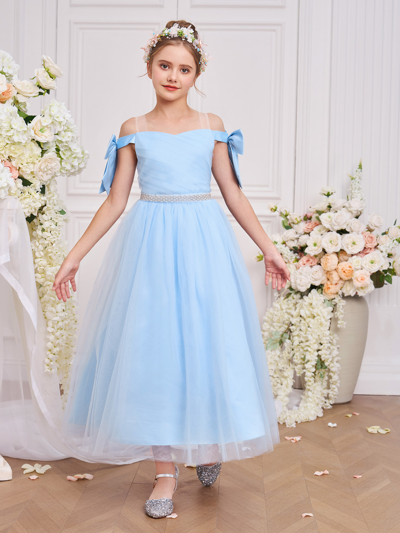 Verano nuevo vestido de princesa de niñas vestido de boda vestido de flores vestido de fiesta vestido de cumpleaños vestido de niños