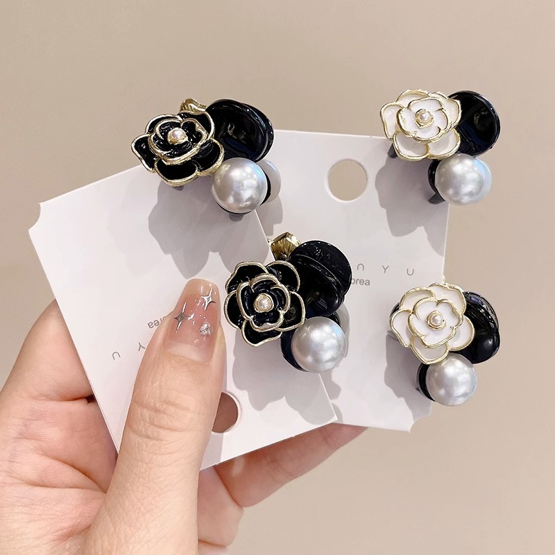 Camellia retro mini clip de agarre para mujeres peñas cortadas clip de cabello princesa clip de cabello para mujeres