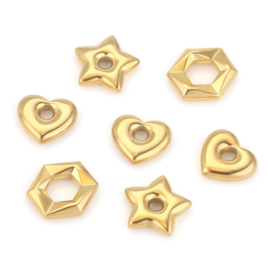 Pendant Jewelry Making Type Jewelry Accessories Classification Hole 3~3.9mm 304 Stainless Steel Ion Plating (IP) Real Gold Plated Moon Polished Pendant Jewelry Accessories