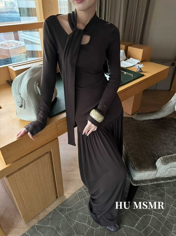 广州十三行HUMSMR秋上新简约优雅围脖设计修身长袖打底衫R015|undefined