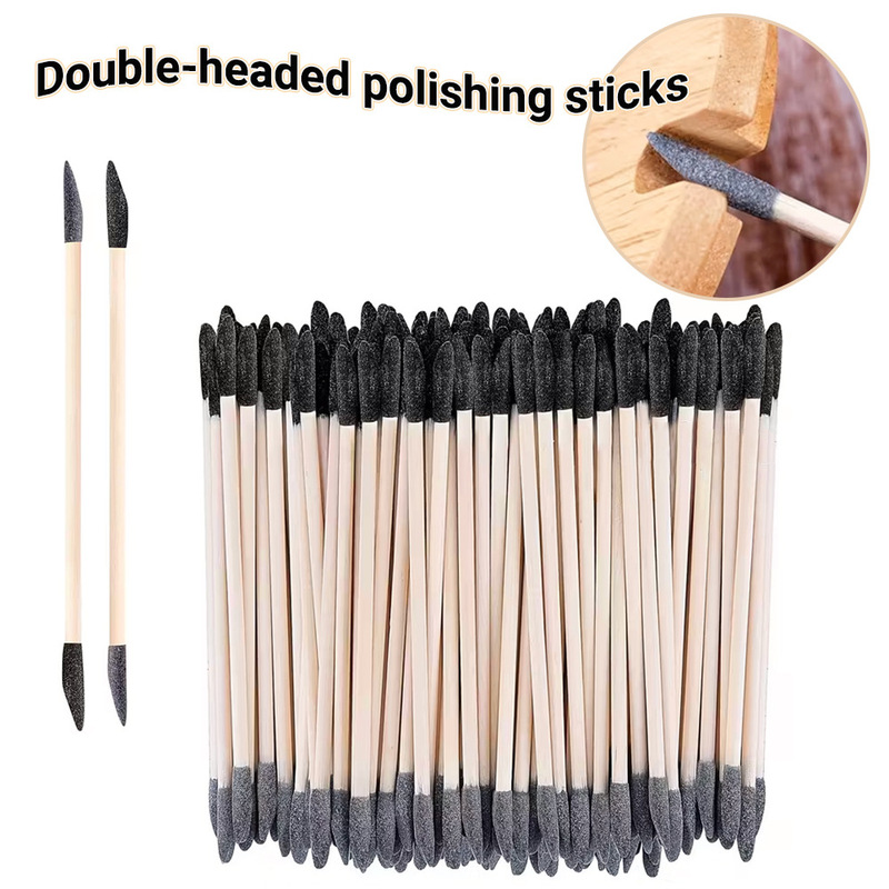 Nail Art Double-Ended Sandpaper Stick, Dotting Tool, Multifunctional Cuticle Remover Stick, Smooth and Burr-Free, Double-Ended Usable