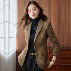 羊毛小西装外套女春秋2025秋季新款高级感女士休闲毛呢加厚小西服