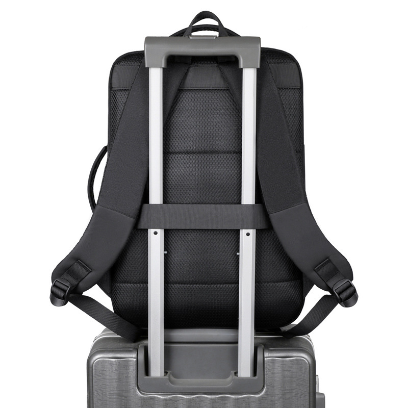 Bolsa de computadora expandible para viajes de negocios, mochila de viaje a prueba de agua, mochila de carga USB para viajes cortos