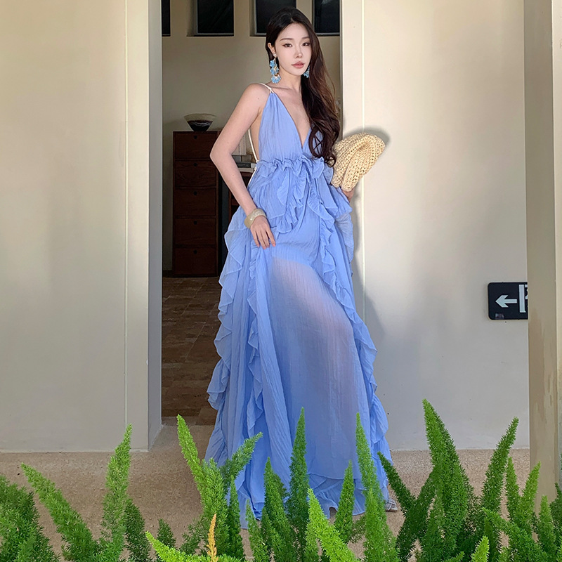 2026 Romantic Ruffled Strapless Sexy Irregular Fairy Dress for Exhibitions, Parties, Beach Vacations 2026 Romantic Ruffled Strapless Sexy Irregular Fairy Dress for Exhibitions, Parties, Beach Vacations