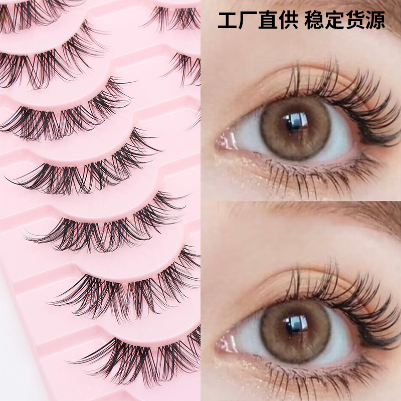 DINGSEN fábrica de pestañas postizas transfronterizas línea de un solo pez tallo pestañas segmentadas red zorro rojo serie pestañas de una sola pieza