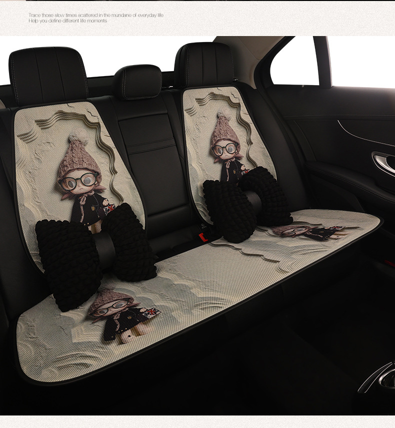 Car Seat Cushion for All Seasons, Cute Seat Cushion, Summer Car Cushion, Seat Cover Half-Pack, 2026 New Model Rear Seat Cover for Women