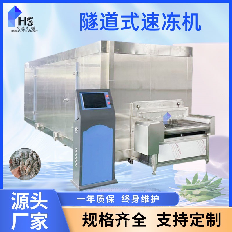 Nuevo tipo de abollo bloqueo fresco congelador único gran tamaño pepino de mar túnel congelador rápido calamar línea de producción de congelación rápida automática completa