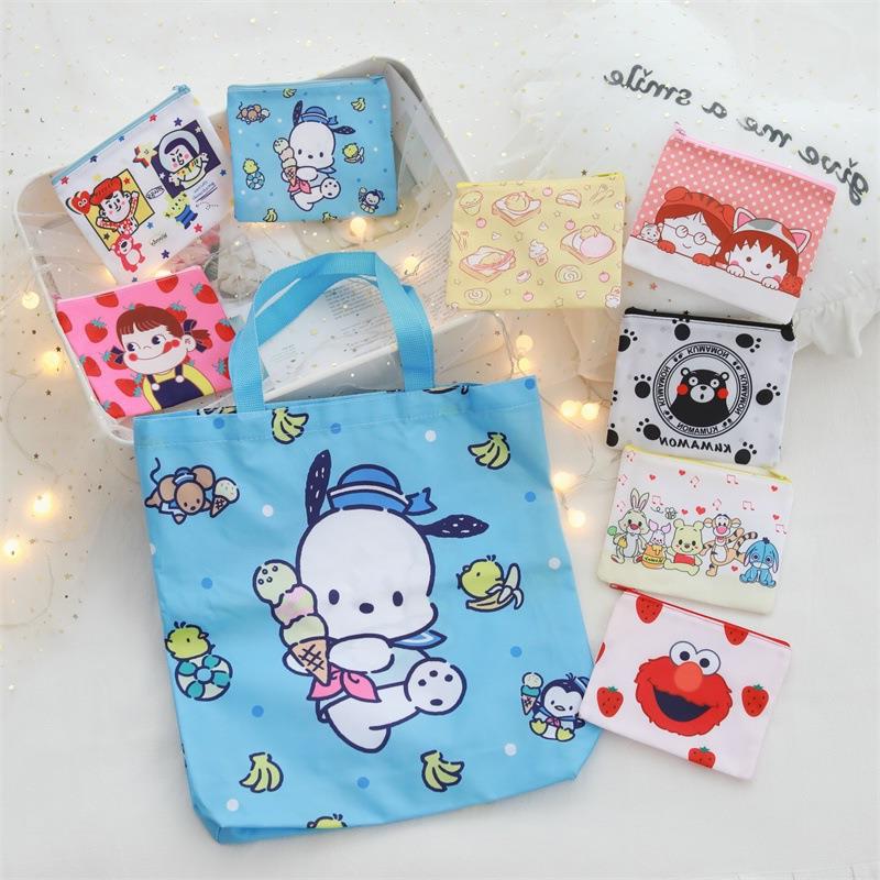 Cute Japanese cartoon capacious foldable handheld shopping bag