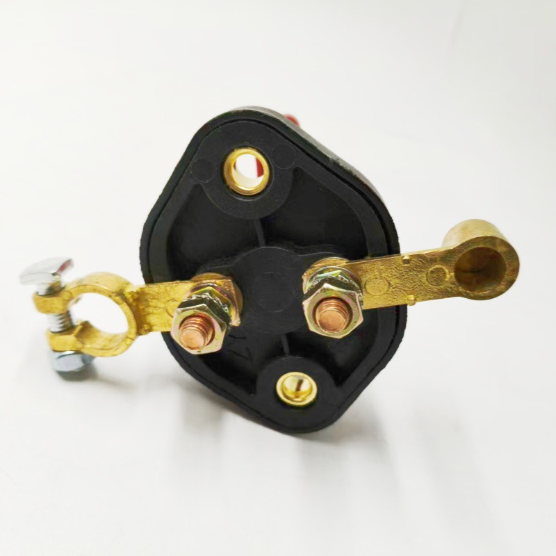 Truck Battery Power-Off Switch, Car Pure Copper L-Shaped Negative Terminal Power Main Switch, Integrated Clip, Waterproof, Universal