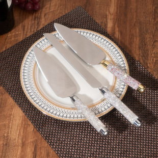 Cross-border Amazon Stainless Steel Cake Knife Shovel Set Gift Box New Bread Knife Cake Shovel Wedding Gift Memorial
