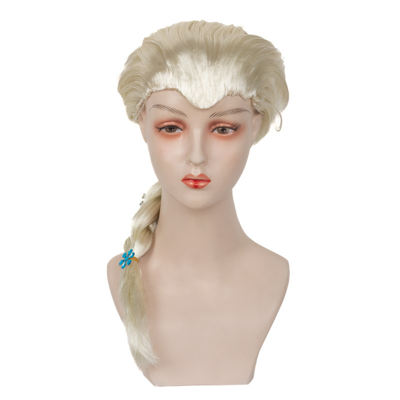 Frozen Elsa Princess Performance Wig Headgear Cos Queen Elsa Decoration Elsa Beauty Tip Wig Set Frozen Elsa Princess Performance Wig Headgear Cos Queen Elsa Decoration Elsa Beauty Tip Wig Set